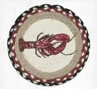 Set of 2 Braided Jute Round Placemat/Trivet/Swatch. FRESH LOBSTER.Earth Rugs.10"