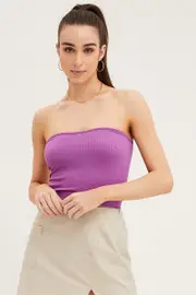 Purple Bandeau Top Seamless - Size S, Women's Bandeau