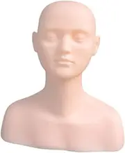 Perfk Training Mannequin Head, Shoulder Massage, Cosmetology Mannequin Head, Makeup Head, Silicone Massage Head, for Salon Beauty