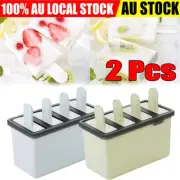 4 Cells Mould Frozen Molds Icy Pole Jelly Block Maker Ice Cream Pop Popsicle AU