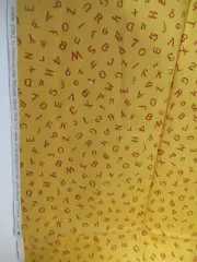 MODA Back to School 100% cotton fabric ABC`S & NUMBERS ALLOVER YELLOW SBTYX44