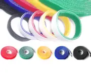 Hook And Loop Cable Ties Reusable Double Sided Straps Width 10mm Various Colours