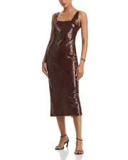 Aqua Sequinned Midi Dress