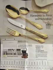 69 Piece SBS Bestecke Solingen 25 Wien 23/24 Karat Overlay Flatware Set Serving
