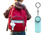 Self Defense Alarm Keychain with Mini Emergency LED Flashlight-Blue