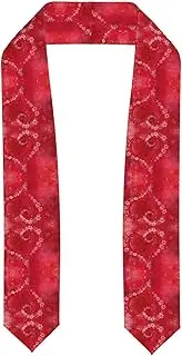 [EdWal] Valentine's Day Red Heart Flower print Graduation Stole and Sash Class for Unisex Adult Honor Stole Honor Stole of 2025