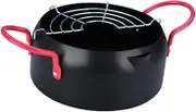 OFFSCH Fryer with Filter Japanese Frying Pot for Induction Gas Stoves Compact Deep Frying Pan for Tempura Chicken Wings Efficient Oil Use Dishwasher Safe