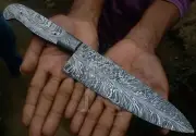 1 OF A KIND Custom Handmade Damascus kitchen chef Knife Blank blade 13"