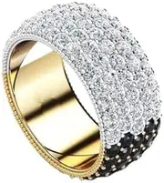 [Generic] 4ct Round Cut Black & White Simulated Diamond CZ Pave Full Eternity Band Sterling Silver Dual Tone Plated
