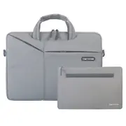 Polyester Waterproof Laptop Bag Handbag + Packet For 13.3 Inch Laptops With Trunk Trolley Strap (Grey)