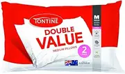 Tontine Double Value Pillow 2 Pack - Medium Height & Support, Sustainable Ultrafibre® Filling, Cotton Polyester Cover, Machine Washable, Australian Made