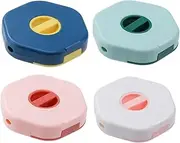 4Pcs Portable Data Cable Storage Box Winder Cable Management Box for Organizing Charging Cables USB Cords Earphones for Home Travel Storage