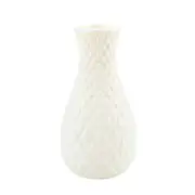 2Pcs Mini Origami Plastic Stand Imitation Ceramic Flower Vase Pot Decorations Off-White