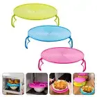 3pcs Microwave Tray Rounded Food Stand Steamer Rack Baking Steam Holder