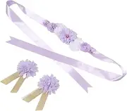 UPKOCH Flower Belt Maternity Sash Baby Shower Accessory Set Pregnancy Belly Sash for Mom Soft Comfortable Adjustable Size for Baby Shower Evening Events