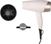 Remington Shea Soft Hair Dryer, D4740AU, Enriched with Shea Oil for Sleek, Smooth Hair, Ionic Technology, 3 Heat & 2 Speed Settings, White & Gold