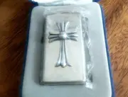 Zippo Lighter Cross 1998 STERLING USA Vintage Collection Oil lighter with case