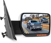 SCITOO Towing Mirror Compatible With 2004-2014 For Ford For F150 A PC(Right Side Towing Mirror) With Power Adjusted Heated Turn Signal Puddle Light Chrome Housing
