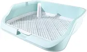 Perfk Puppy Toilet Potty Train Corner Indoor Reusable Portable Easy to Clean Accessories Raised Enclosure Dog Potty Pet Urinal, Green
