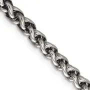Stainless Steel Chisel Polished 20 Inch Spiga Necklace