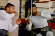 Mike Tyson training during a workout in Atlantic City Atlantic Cit- Old Photo