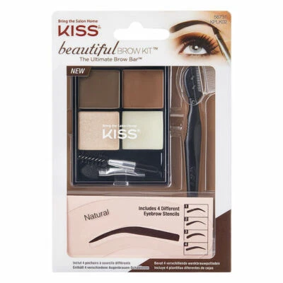 KISS BEAUTIFUL BROW KIT NATURAL BROWN KPLK02 56731 The Ultimate Brow Bar NEW