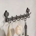 Removable Wall Mount Coat Rack Suction Cup Bathroom Towel Hanger Entryway