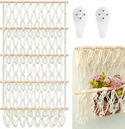 The Original Stuffed Animal Storage, Headband Holder Hair Bows Organizer, Toy Plush/Hammock Hanging Storage Net, Wall Hanging Over Door Organizer Boho Nursery Decor for Toddler Girls Room (Off-white)