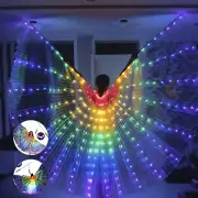 LED Angel Wings with Headband Light Up Butterfly Cape Colorful Butterfly pazKJ