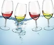 HAHASHOW Floating Wine Glass, Tritan Plastic Red White Wine Glasses 21.5 OZ, Dishwasher Available, Set of 4, for Picnic, Poolside, Wedding, Party Gift