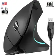 Delton S12 Vertical Ergonomic USB Wired Mouse - Black