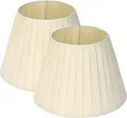 Pleated Lamp Shade Set of 2 15cmx25cmx17.5cm Modern Empire Lamp Shades Replacement Shade for Table Lamps Small Beige Shades Floor Lamps Bedside E27