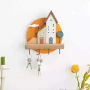 Art Wooden Key Hook Wall Decorative Shelf Jewelry Hat Clothes Towel Small Items