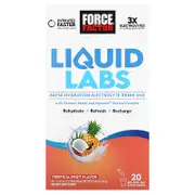 Force Factor, Liquid Labs™, Rapid Hydration Electrolyte Drink Mix, Tropical Fruit, 20 Stick Packs, 0.25 oz (7 g) Each