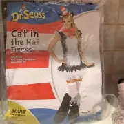 Dr Seuss Cat In The Hat Women's SZ XL(14-16) Dress Halloween Costume-Missing Hat