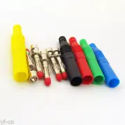 10sets 5 colors 4mm Brass Insulated Banana Plug Shrouded Cable Plug Connector
