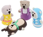BEBEMOKO 4pcs Animal Shaped Tweezers Covers Cuticle Scissors Cover Silicone Cuticle Nipper Protector for Beginners and Salons