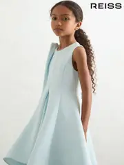 Reiss Blue Florie 9-13 yrs Flower-Detail Fit-And-Flare Dress (W29756) | $185