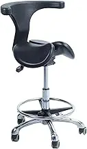 Saddle Style Split Seat Ergonomic Saddle Chair or Stool, Medical Rolling Chair with Back Support ＆ Two Tilting Option, Dental Office Home Height