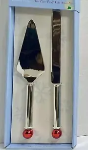 TOWLE Holiday Wishes Pie & Cake Serving Set Jingle Bells Nickel Plated Stainless