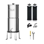 1.5G Gravity Water Filter System, 3-Stage 0.01μm Ultra-Filtration Stainless S...