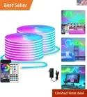 Dimmable 100ft RGB Neon Strip Lights - APP Control & Music Sync for Festivities