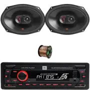 JBL Celebrity100 Single-DIN Bluetooth USB/AUX Radio, 2x 6x9" 375W 3-Way Speakers