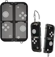 DLseego 4 Game Storage Magnetic Case Holder for Switch Lite/Switch/Switch OLED Games, Portable Switch Game Memory Card Storage, Hard Acrylic Detachable Card Cases Box - Black