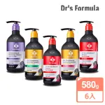 【DR’S FORMULA 台塑生醫】三代 洗髮精 580G X6入(控油抗屑/溫潤舒活/髮根清爽/髮根潤澤/控油激涼)