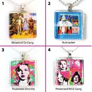 Wizard of Oz & Nutcracker Dance Theme Glass Tile Necklace Jewelry Wearable Art