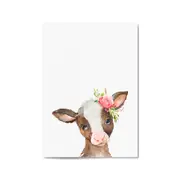 Cute Baby Cow Nursery Animal Gift Wall Art #2