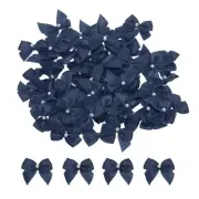 60Pcs Mini Navy Green Ribbon Bow with Pearl 1" Ribbon Flowers Applique
