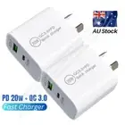 2 Pack QC 3.0 Fast Wall Charger 20W USB C Adapter Lot For iPhone Samsung Android