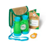 Kids Multi Color Binoculars Play Set with Compass Field Guide for Outdoor Adv...